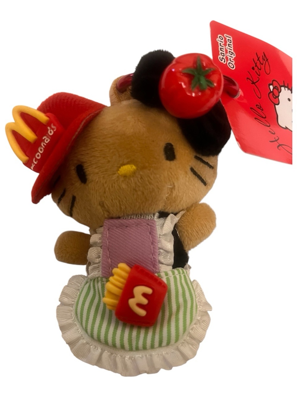 Sanrio Hello Kitty Plush Keychain with Red Carabiner and Tomato Accent